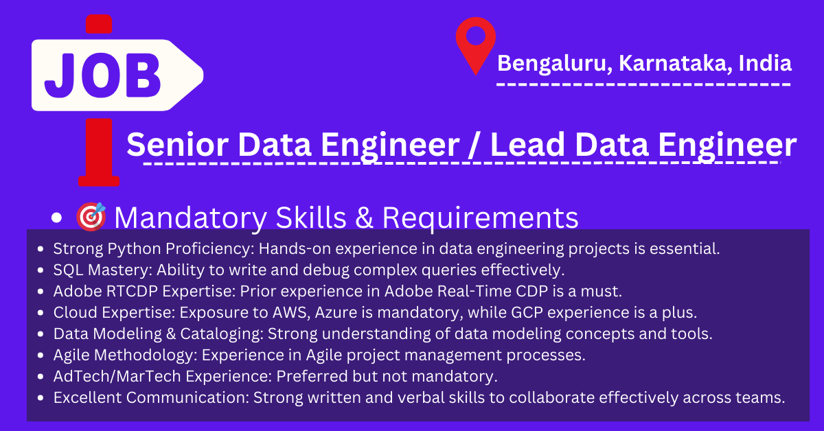 Senior Data Engineer / Lead Data Engineer job and interview preparation